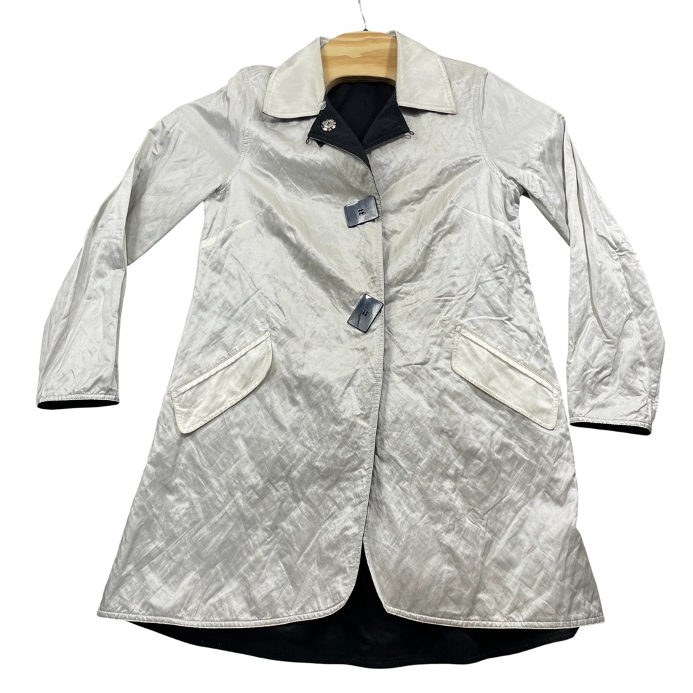 Mycra Pac Life Ivory‎ Coat "P" XS-S Pockets Full Snap Cotton Blend Lined (read)